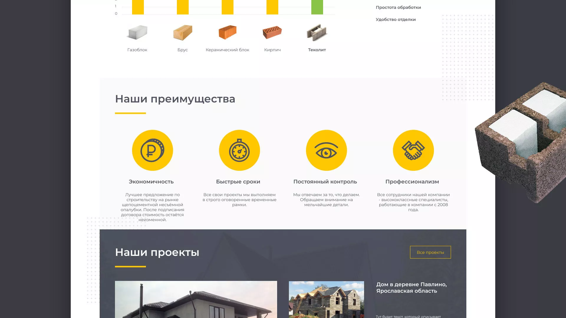 Создание сайта для строительной компании «ЭКОДОМ» в Ленинске-Кузнецком