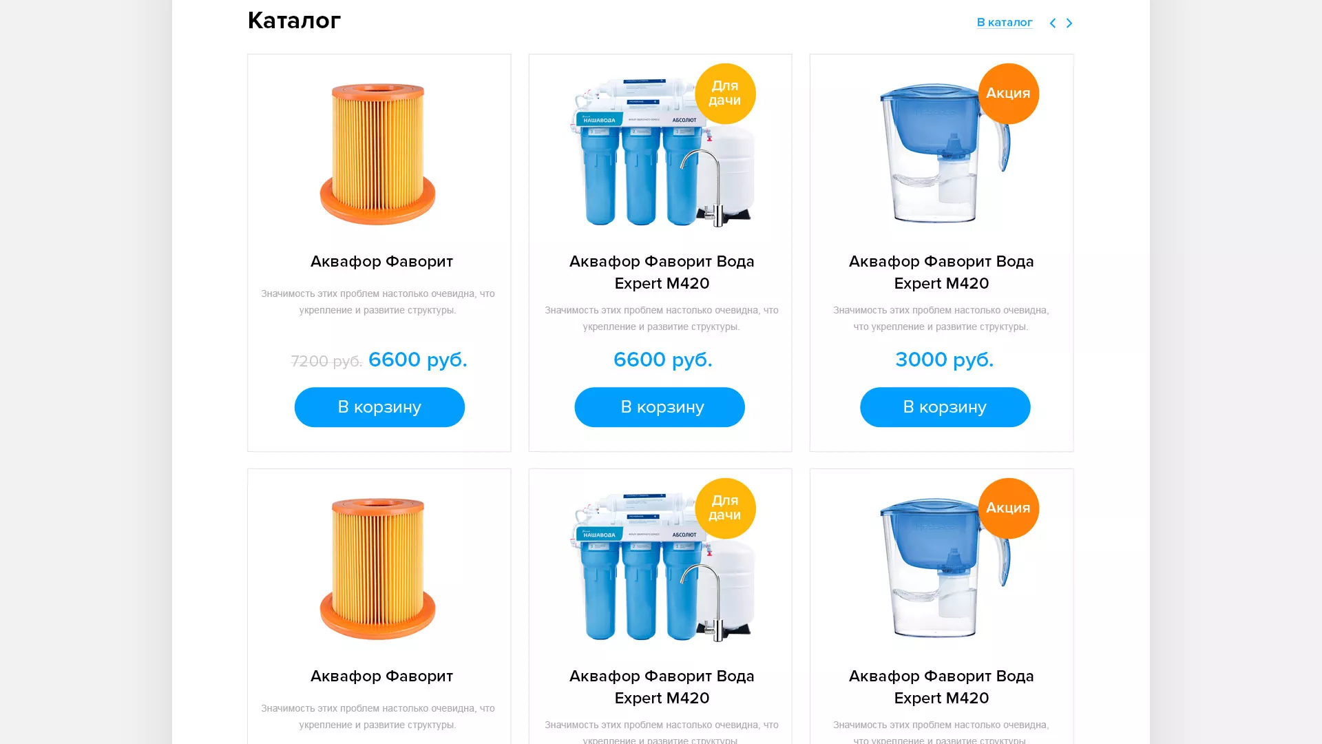 Создание интернет-магазина «Водолей» по продаже фильтров очистных сооружений в Ленинске-Кузнецком